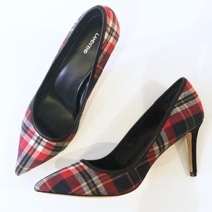 Lands’ End Plaid Pointed Toe Pumps Heels Size 10